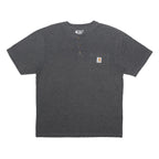 CARHARTT Mens Grey Henley T-Shirt M Short Sleeve Crew Neck Cotton Blend Pocket