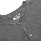 CARHARTT Mens Grey Henley T-Shirt M Short Sleeve Crew Neck Cotton Blend Pocket