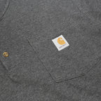 CARHARTT Mens Grey Henley T-Shirt M Short Sleeve Crew Neck Cotton Blend Pocket