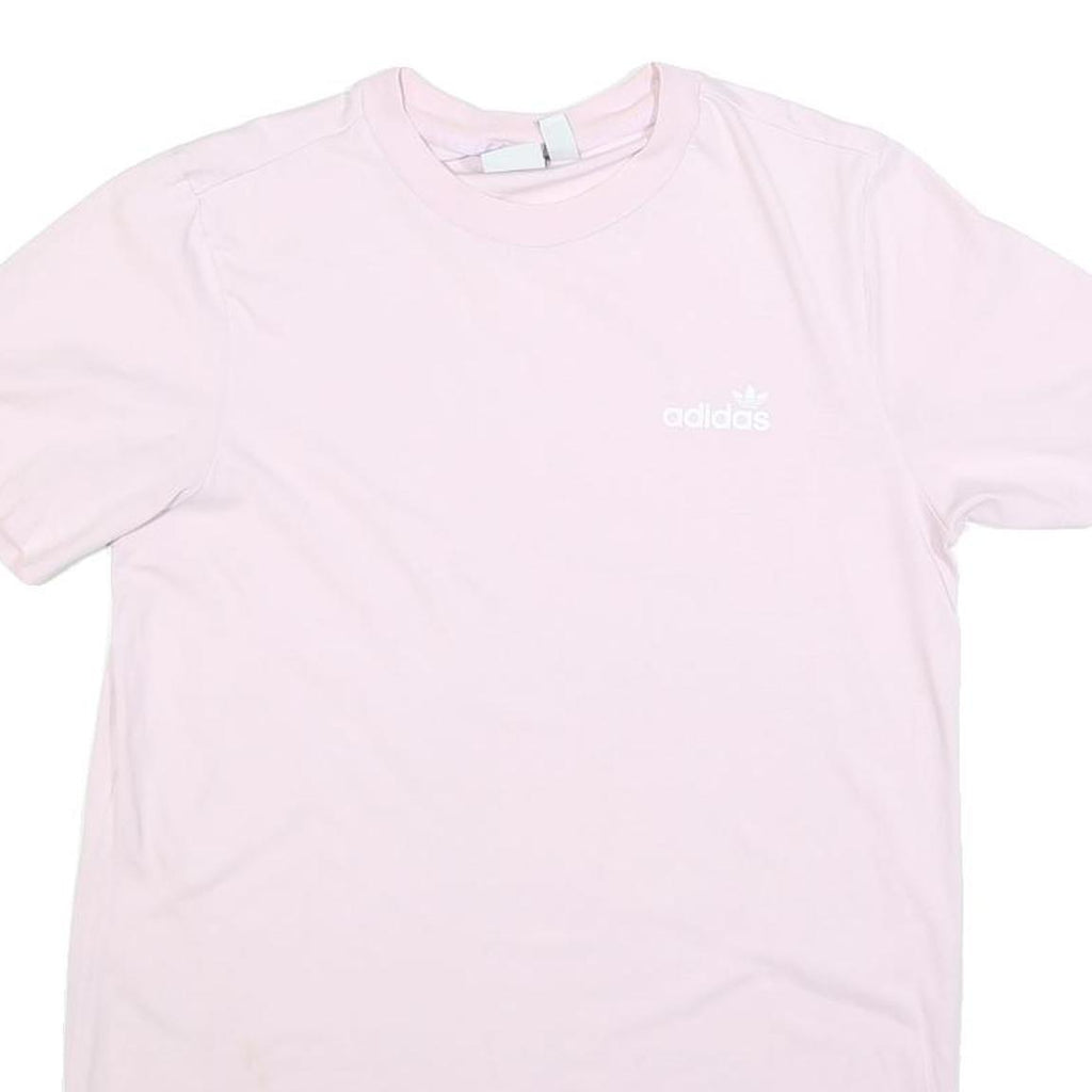 ADIDAS Womens Pink Cotton Blend T-Shirt Dress Plain Short Sleeve UK 8 Casual