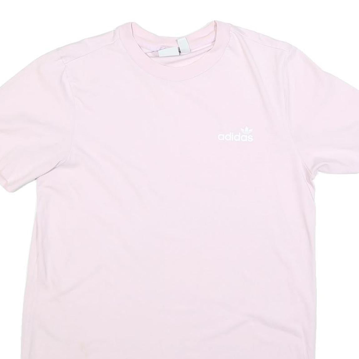 ADIDAS Womens Pink Cotton Blend T-Shirt Dress Plain Short Sleeve UK 8 Casual
