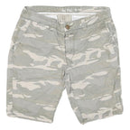 RED SOUL Mens Shorts Grey & Cream Camouflage Casual M W32 Cotton Blend