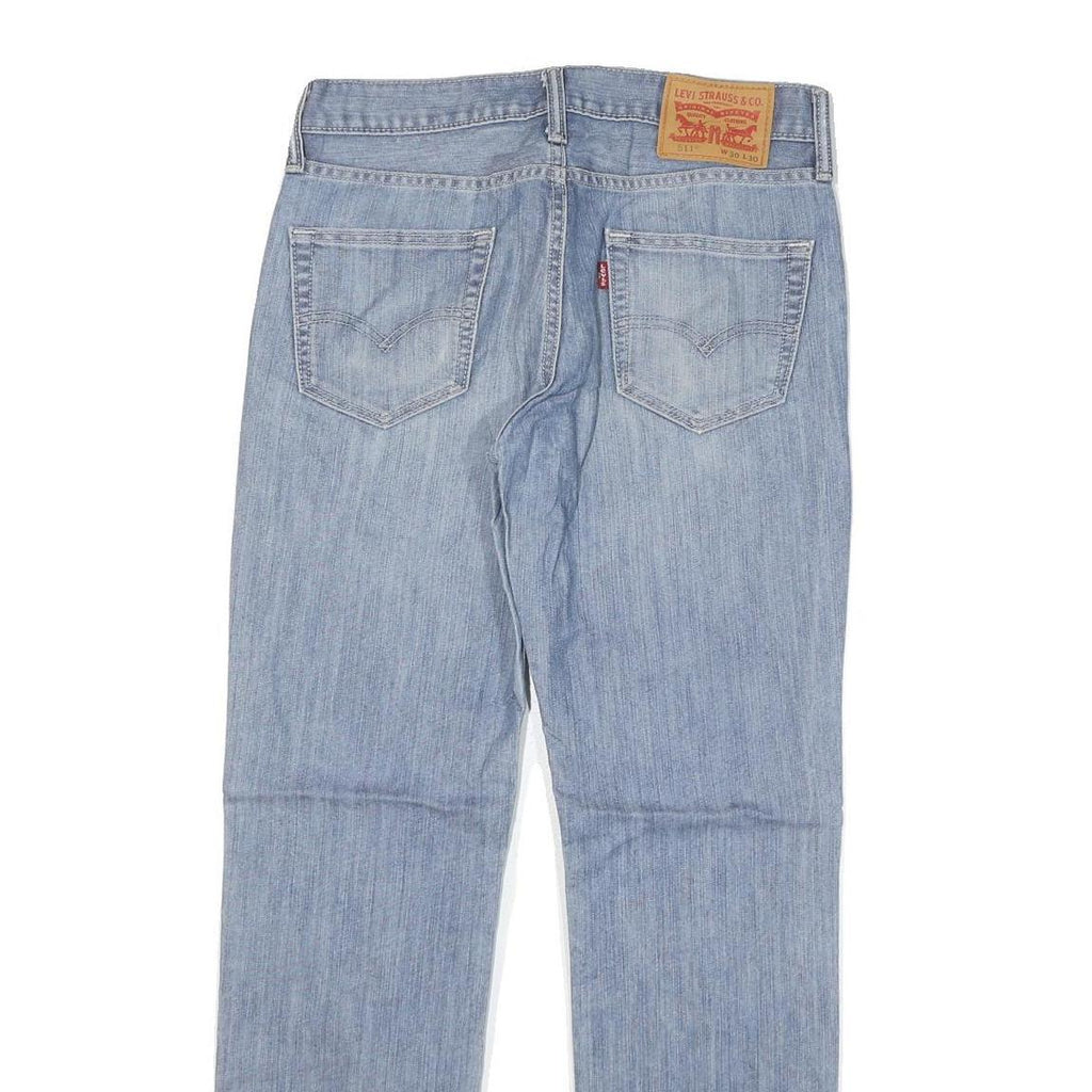LEVI'S 511 Mens Jeans Blue Slim Straight Denim Medium W30 L30 Slim Fit Zip
