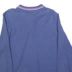 LOTTO Mens Blue Long Sleeve Plain L Polo Shirt Cotton Blend