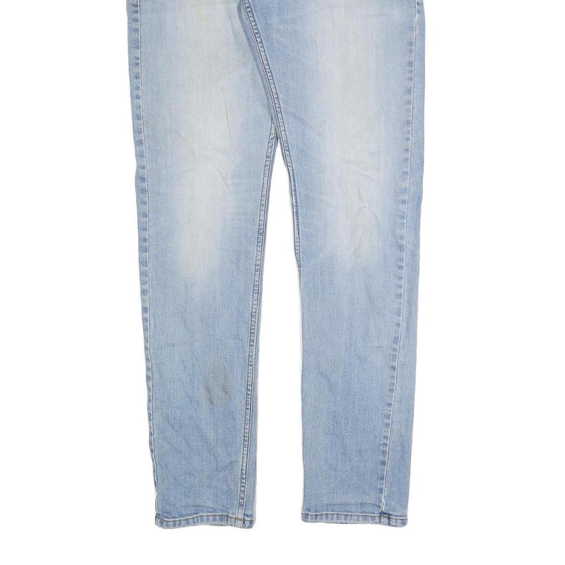 DICKIES Mens Slim Light Blue Cotton Jeans W33 L34 Button Closure Slim Fit Denim