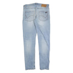 DICKIES Mens Slim Light Blue Cotton Jeans W33 L34 Button Closure Slim Fit Denim