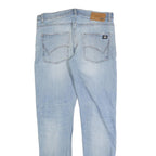 DICKIES Mens Slim Light Blue Cotton Jeans W33 L34 Button Closure Slim Fit Denim