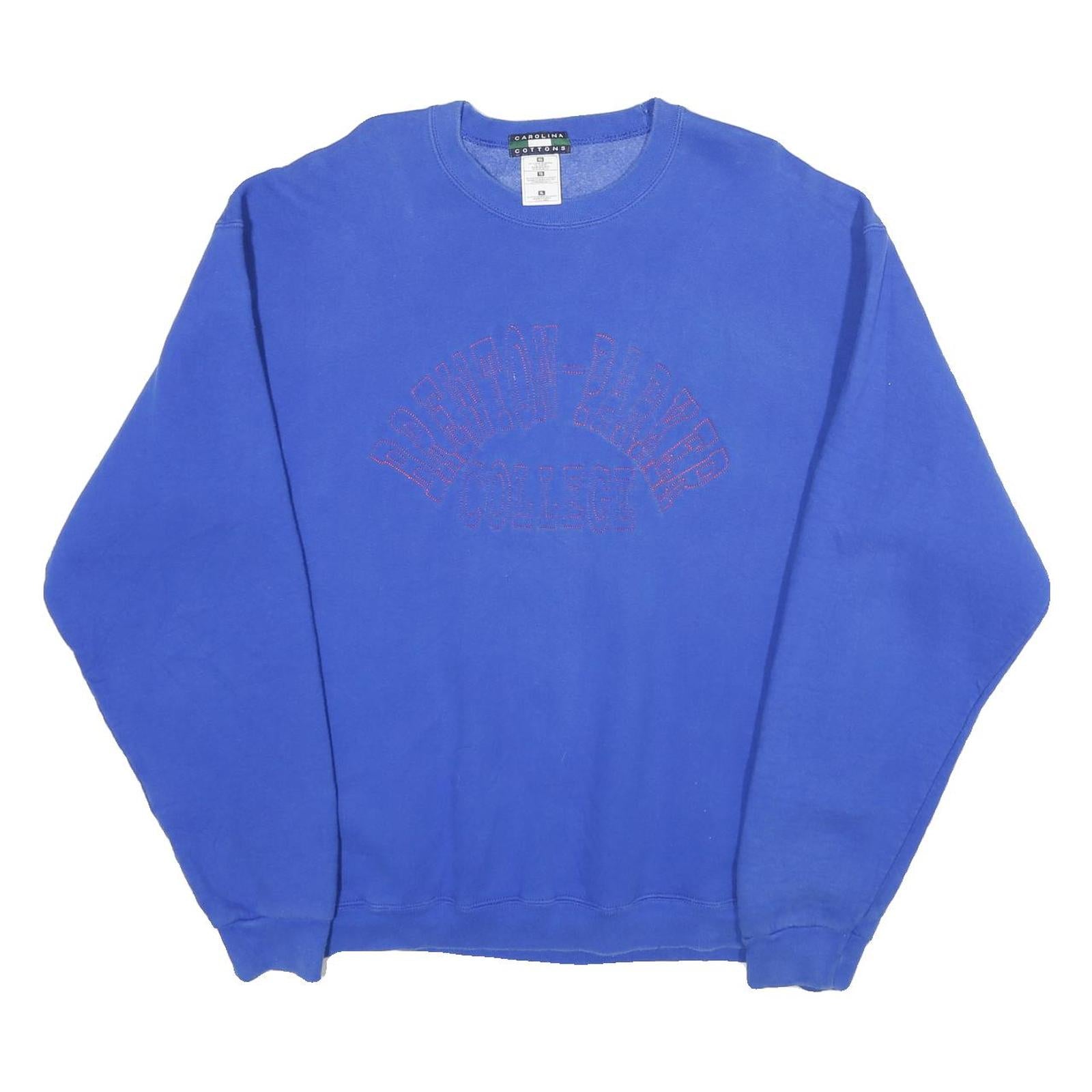 CAROLINA COTTONS Mens Blue College Logo Crew Neck XL Sweatshirt Casual