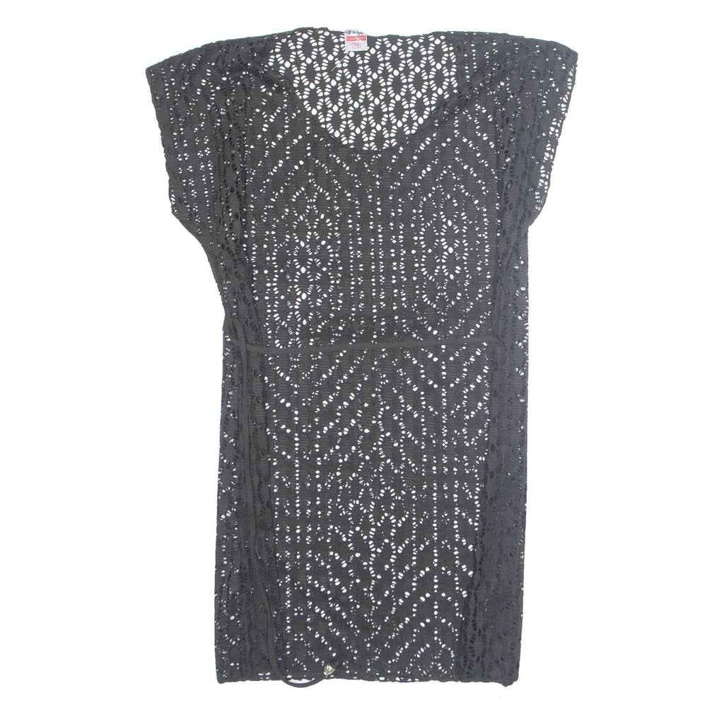 Belted Cut Out Womens Blouse Black Sleeveless XS