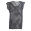 Belted Cut Out Womens Blouse Black Sleeveless XS