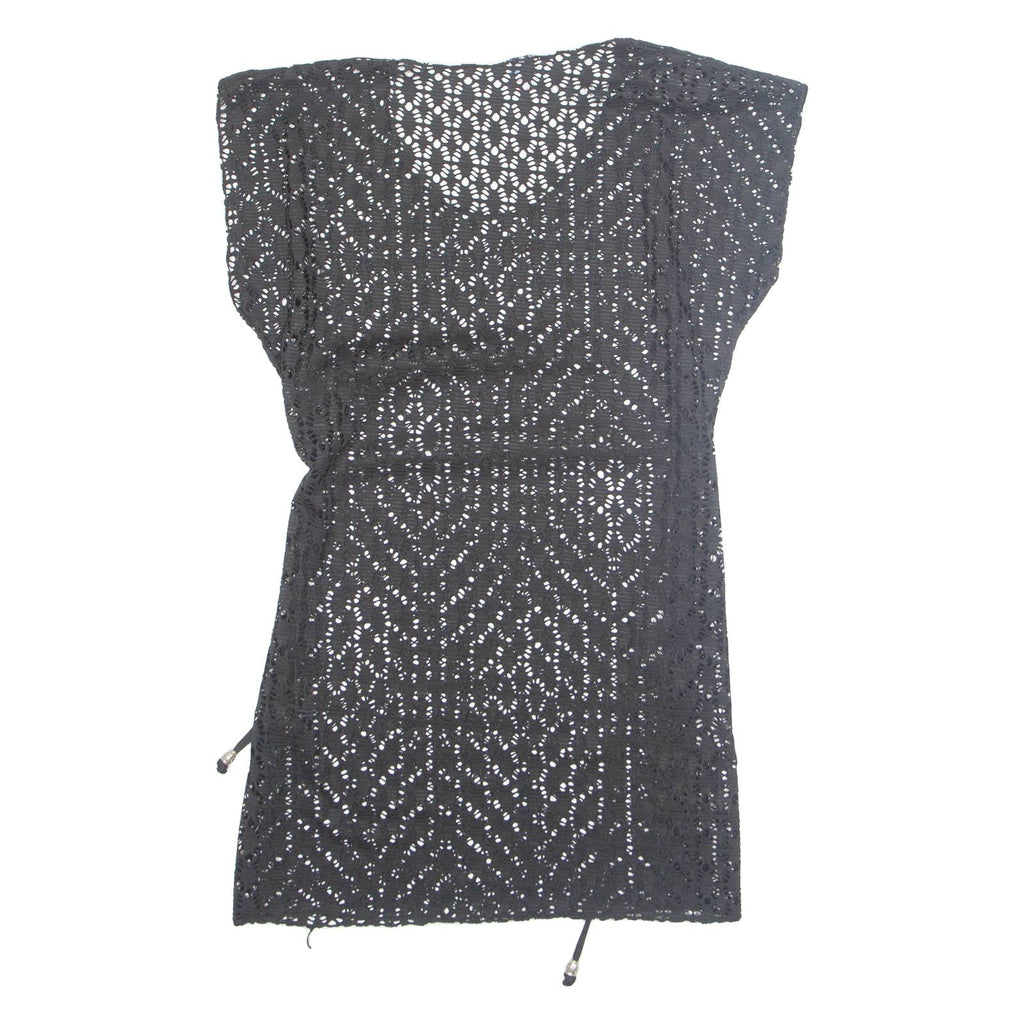 Belted Cut Out Womens Blouse Black Sleeveless XS