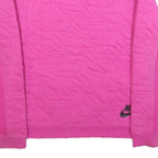 NIKE Girls Pink Crew Neck XL Sweatshirt Polyester Blend Quilted Panel Design