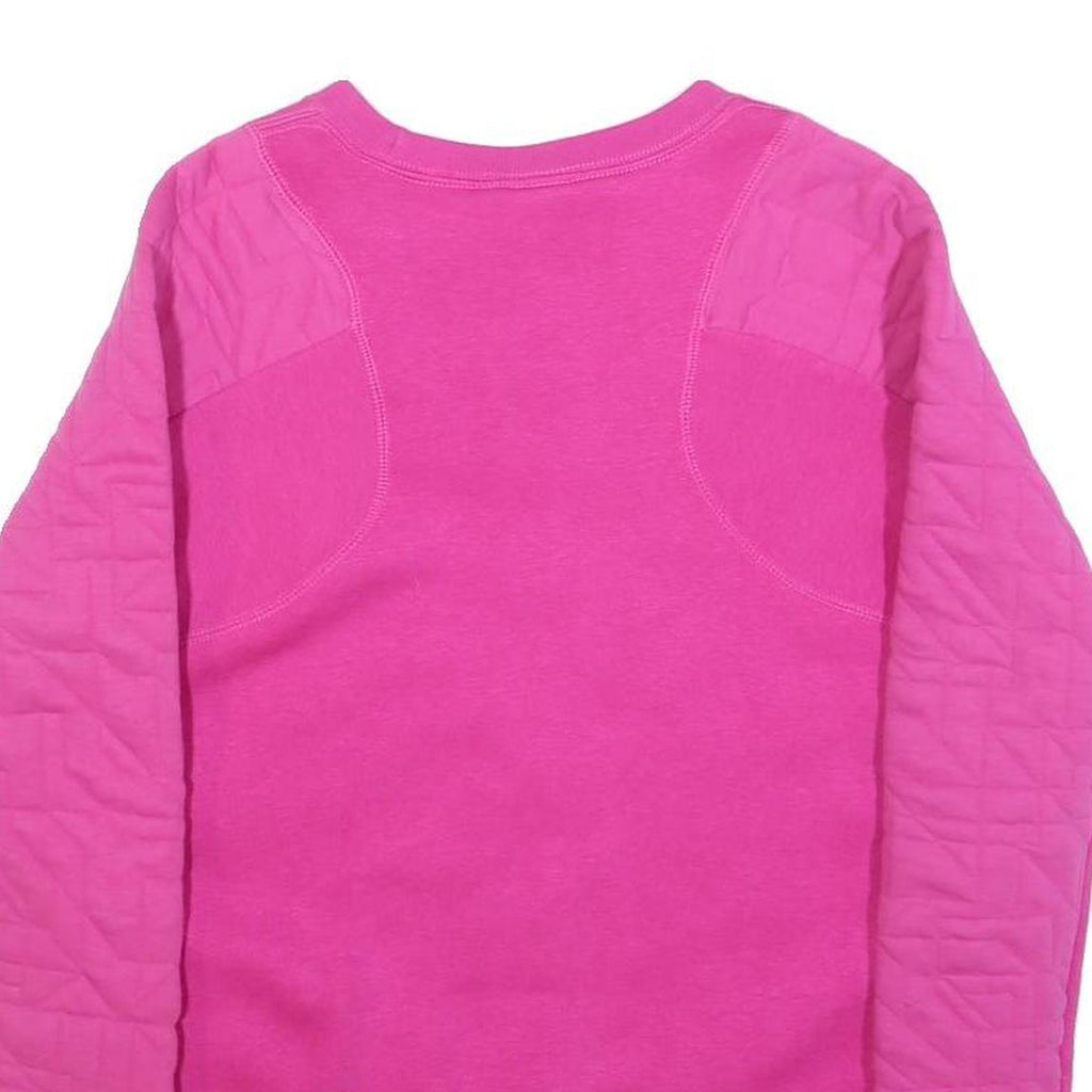 NIKE Girls Pink Crew Neck XL Sweatshirt Polyester Blend Quilted Panel Design