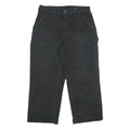 CARHARTT Mens Black Loose Cotton Jeans W33 L27 Workwear Durable Zip Closure