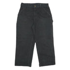 CARHARTT Mens Black Loose Cotton Jeans W33 L27 Workwear Durable Zip Closure