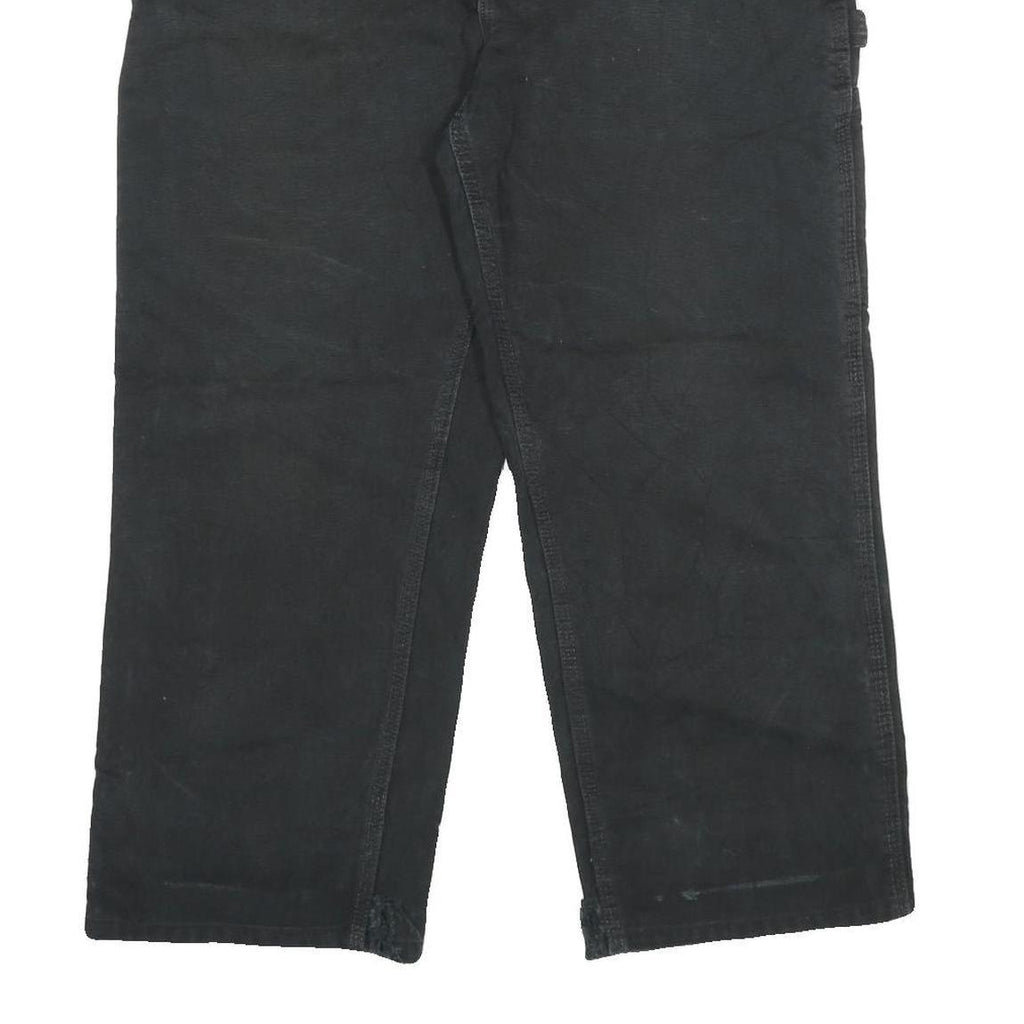 CARHARTT Mens Black Loose Cotton Jeans W33 L27 Workwear Durable Zip Closure
