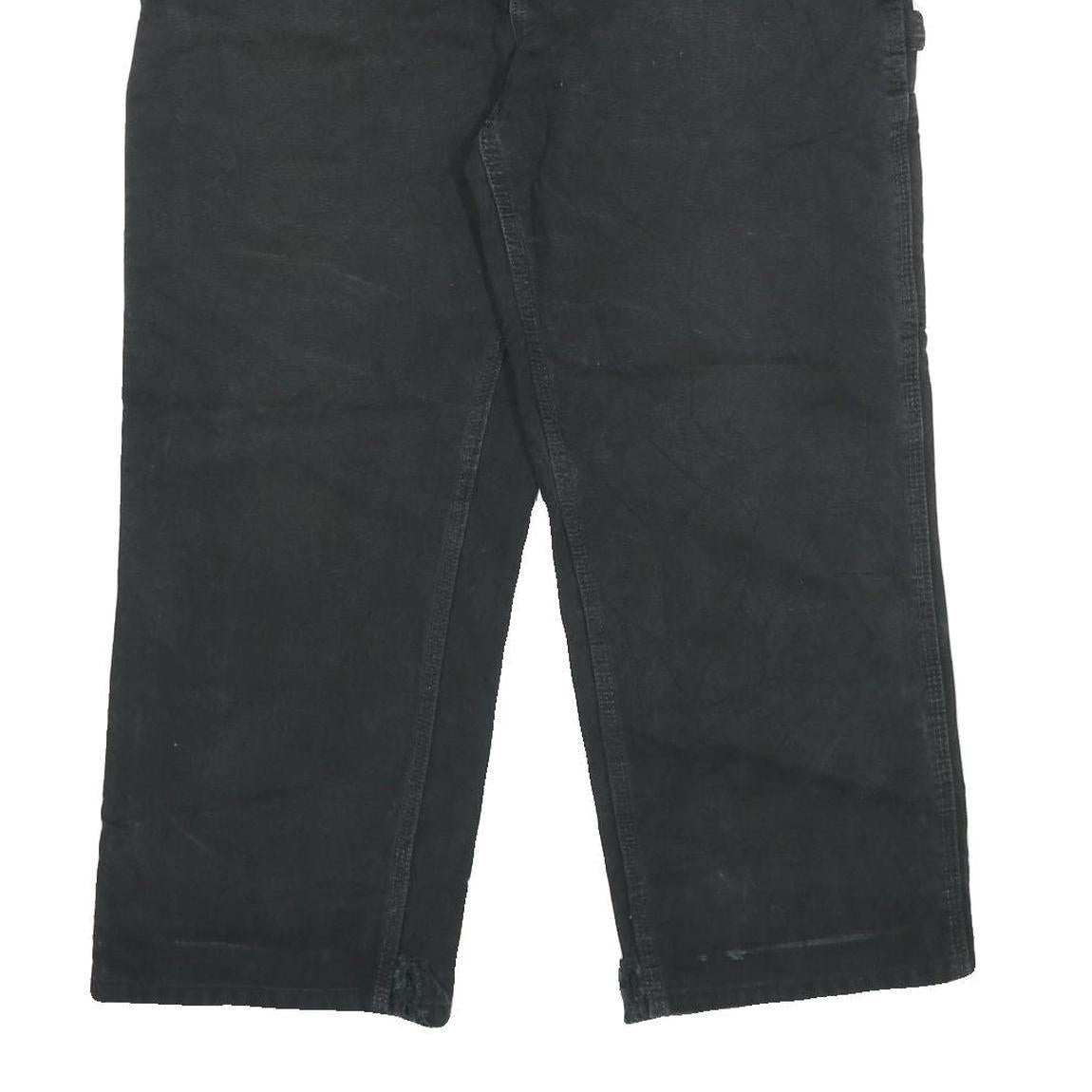 CARHARTT Mens Black Loose Cotton Jeans W33 L27 Workwear Durable Zip Closure