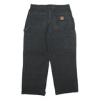 CARHARTT Mens Black Loose Cotton Jeans W33 L27 Workwear Durable Zip Closure