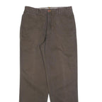 TIMBERLAND Mens Regular Brown Cotton Blend Trousers W34 L34 Zip Pockets