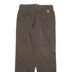 TIMBERLAND Mens Regular Brown Cotton Blend Trousers W34 L34 Zip Pockets