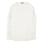 LIMITED COLLECTION Womens White Chunky Knit Crew Neck Jumper M Cable Knit