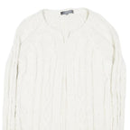 LIMITED COLLECTION Womens White Chunky Knit Crew Neck Jumper M Cable Knit