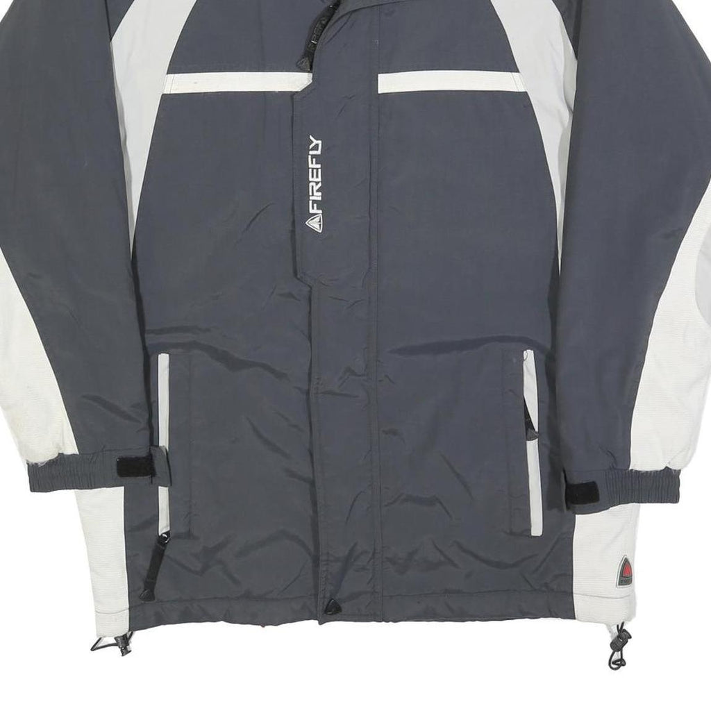 FIREFLY Mens Grey & White Outdoor Jacket XS Polyester Blend Zip Pockets