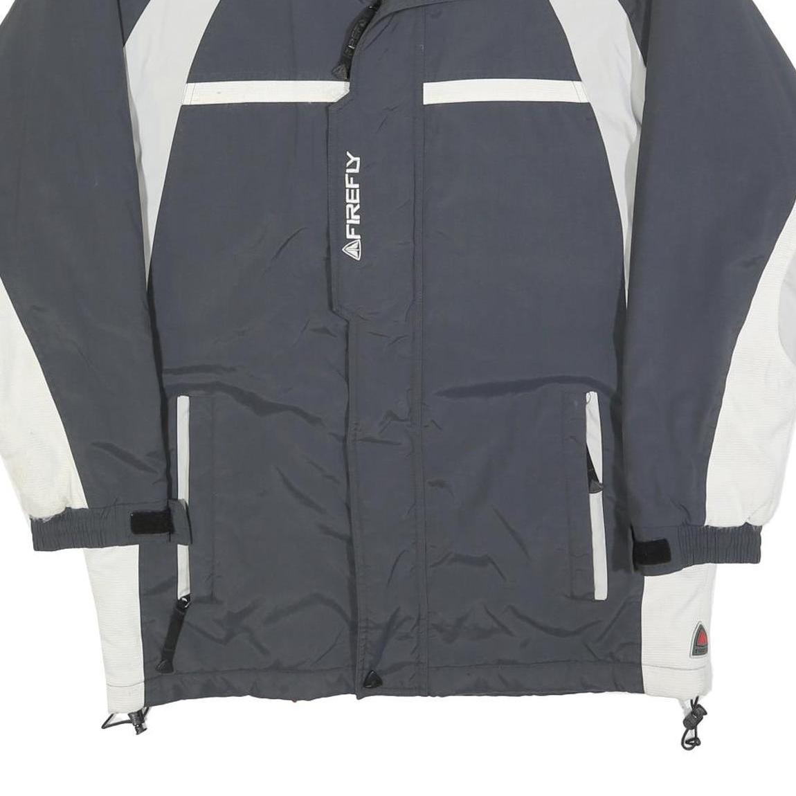 FIREFLY Mens Grey & White Outdoor Jacket XS Polyester Blend Zip Pockets