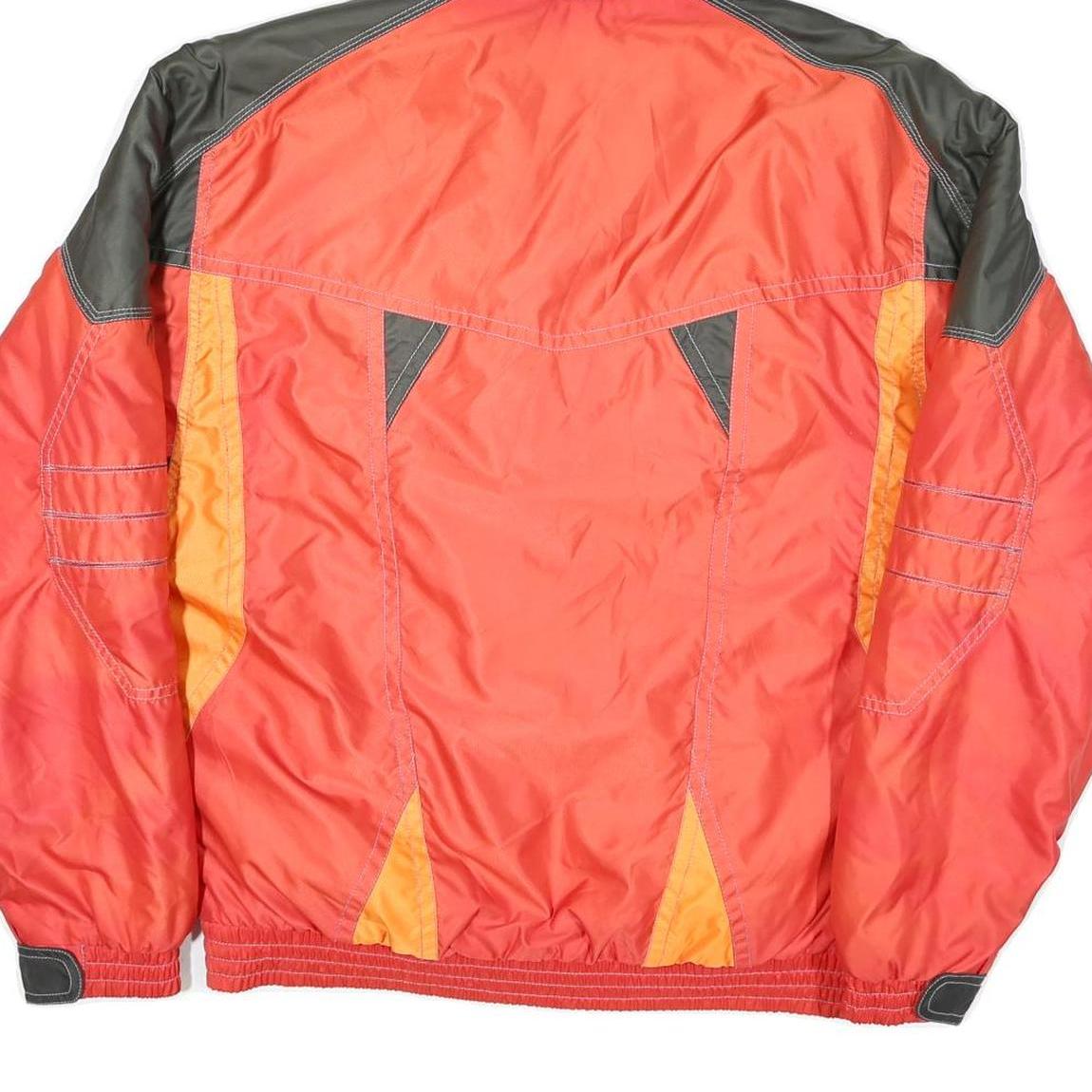 VOLKI Mens Red & Orange Colourblock Zip Jacket L Polyester Blend Sports Winter