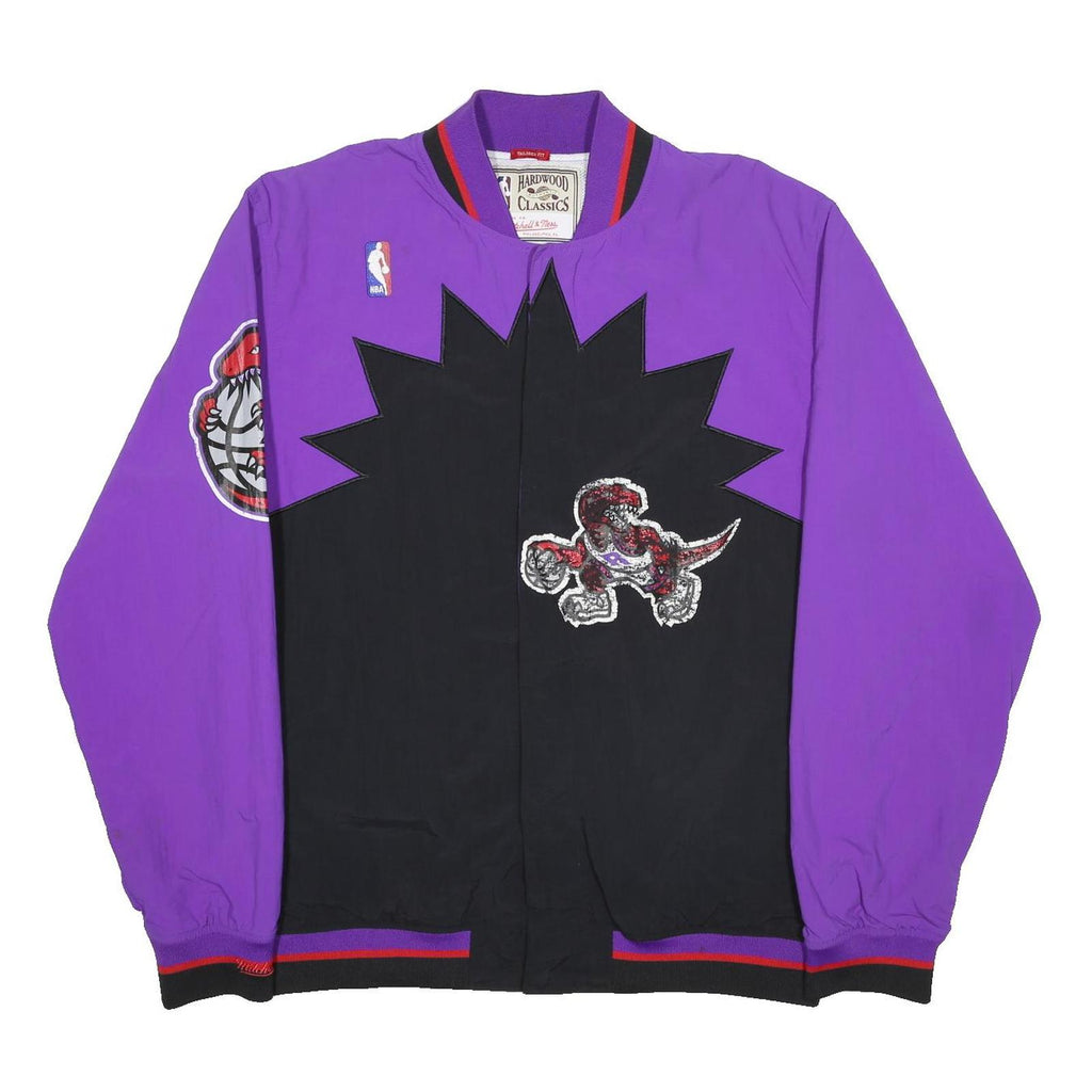 MITCHELL & NESS 90s Mens Purple & Black Toronto Raptors Bomber Jacket M Nylon