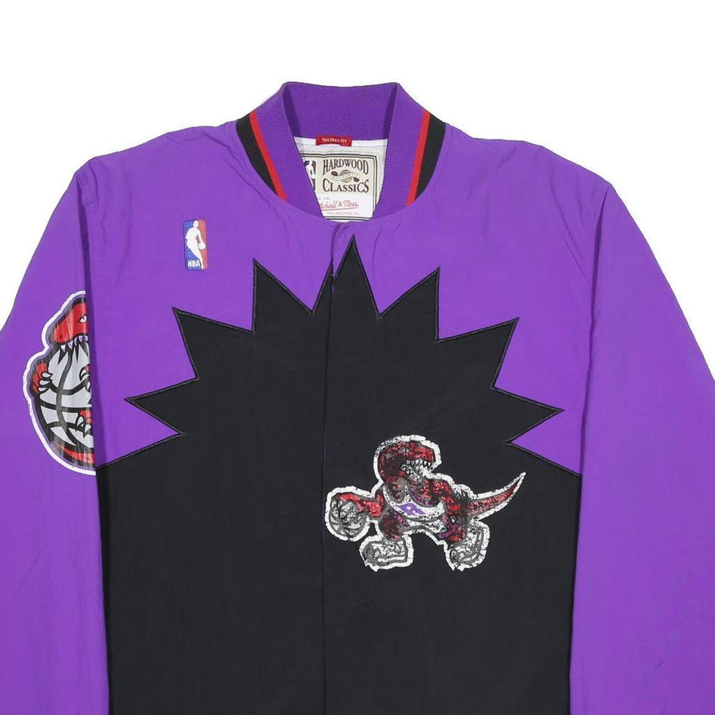 MITCHELL & NESS 90s Mens Purple & Black Toronto Raptors Bomber Jacket M Nylon