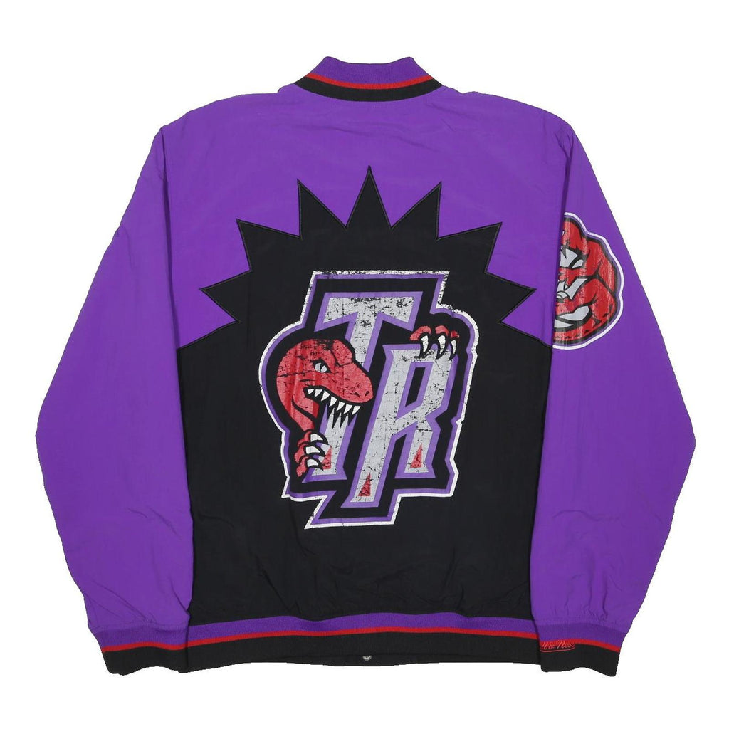 MITCHELL & NESS 90s Mens Purple & Black Toronto Raptors Bomber Jacket M Nylon