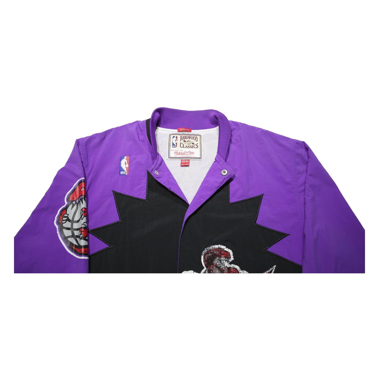 MITCHELL & NESS 90s Mens Purple & Black Toronto Raptors Bomber Jacket M Nylon