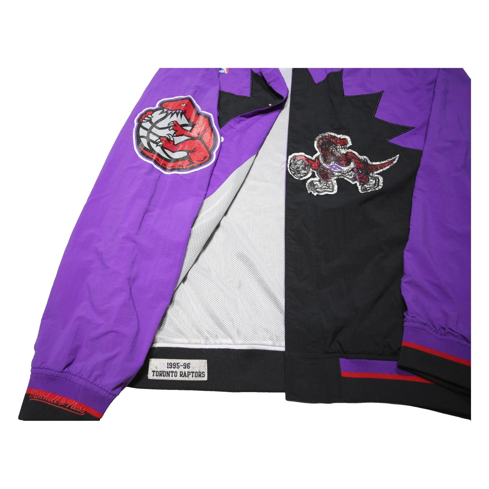 MITCHELL & NESS 90s Mens Purple & Black Toronto Raptors Bomber Jacket M Nylon