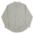 TOMMY HILFIGER Mens Green & White Check Shirt L Button Down Casual Cotton