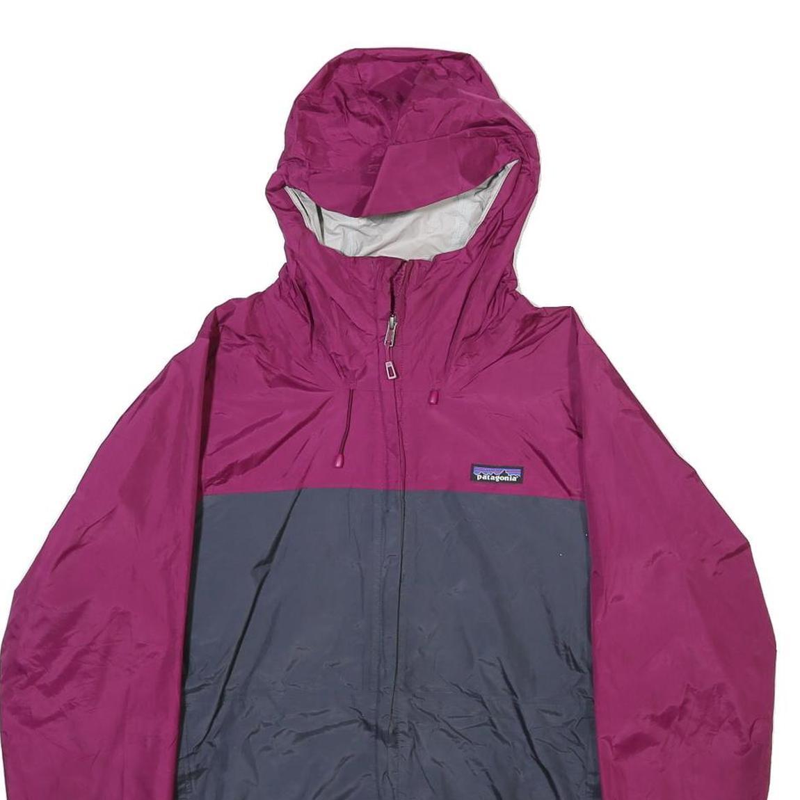 PATAGONIA Womens Purple & Grey Zip Nylon Outdoor Jacket M Lightweight Hooded