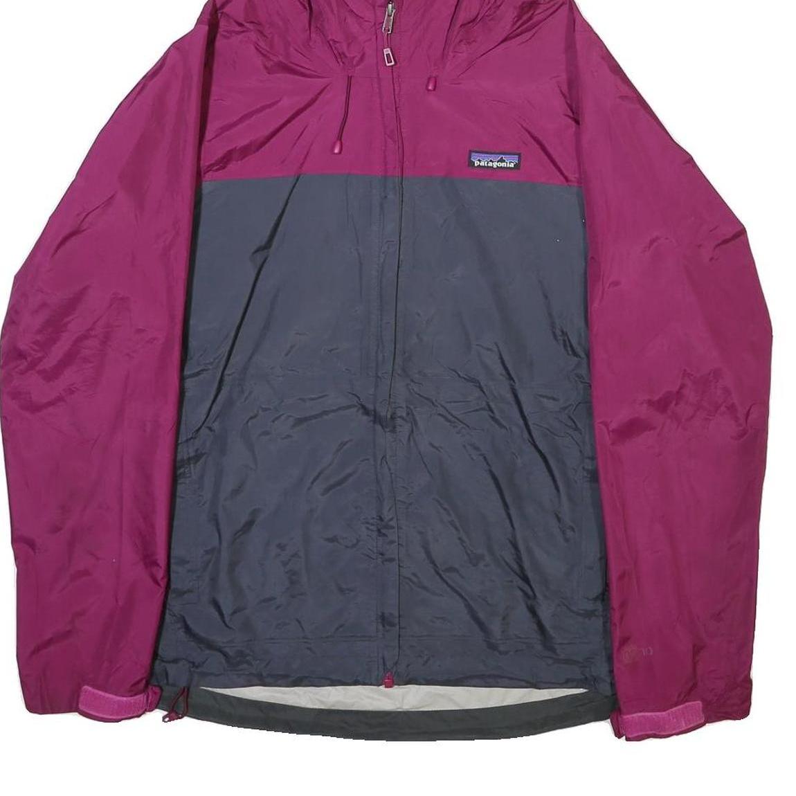PATAGONIA Womens Purple & Grey Zip Nylon Outdoor Jacket M Lightweight Hooded