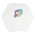 SWITCHER Mens White Cotton Blend Crew Neck M Printed Front Sweatshirt