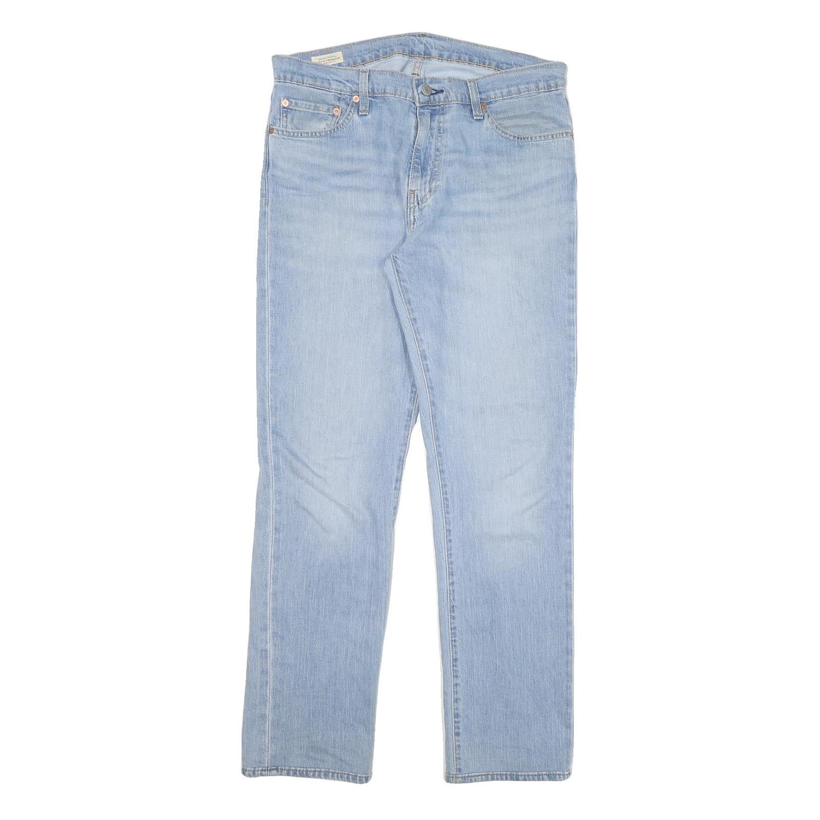 LEVI'S 511 Slim Mens Jeans Light Blue Slim Straight Denim Medium W33 L31 Zip