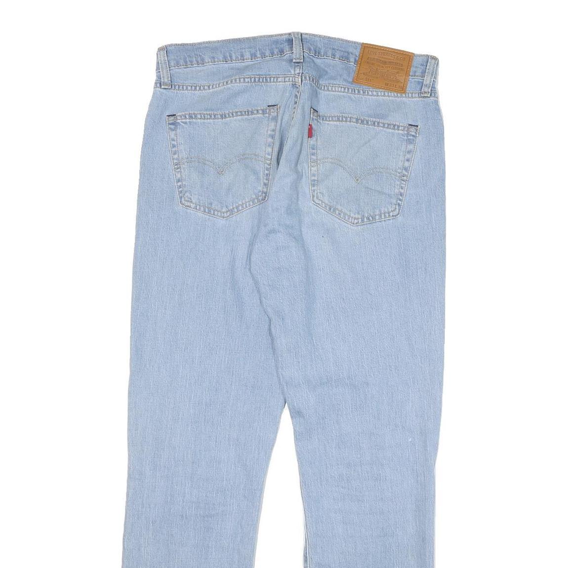 LEVI'S 511 Slim Mens Jeans Light Blue Slim Straight Denim Medium W33 L31 Zip