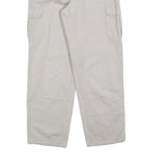 LETS GO Mens Cotton Blend Beige Regular Straight Trousers W30 L30 Zip Closure