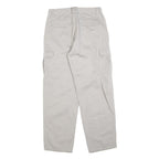 LETS GO Mens Cotton Blend Beige Regular Straight Trousers W30 L30 Zip Closure