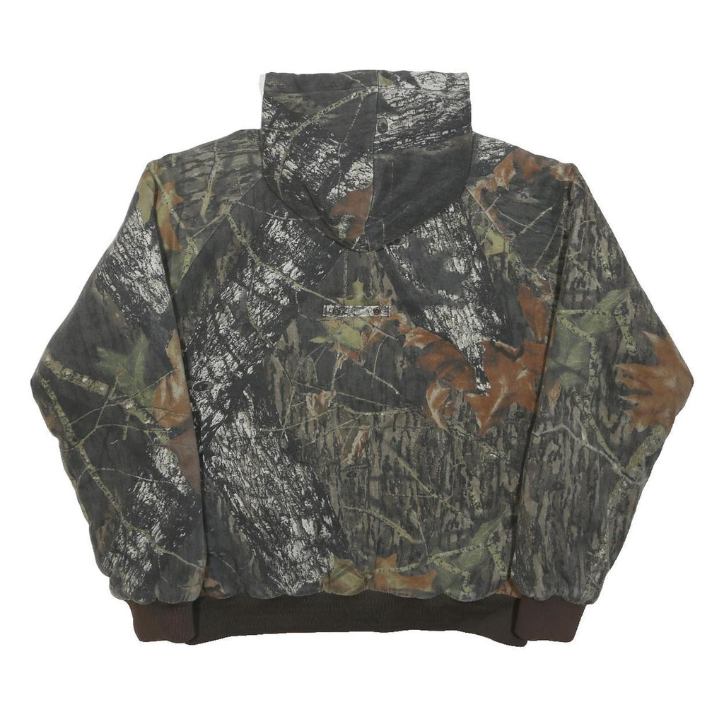 MOSSY OAK Mens Camouflage Hoodie Jacket M Cotton Blend Zip Outdoor Pattern