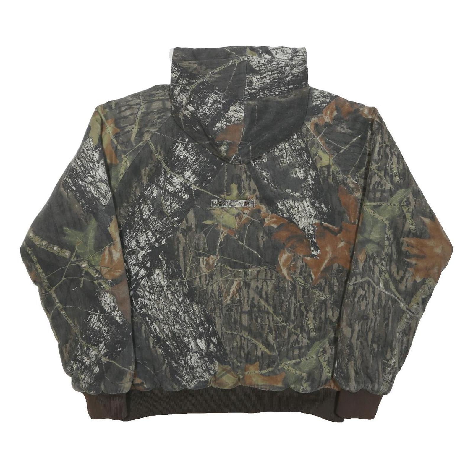 MOSSY OAK Mens Camouflage Hoodie Jacket M Cotton Blend Zip Outdoor Pattern