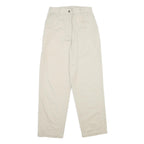 LL BEAN Womens Cotton Blend Cream Regular Fit Straight Leg Trousers W26 L30