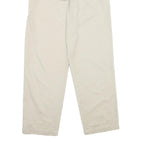 LL BEAN Womens Cotton Blend Cream Regular Fit Straight Leg Trousers W26 L30