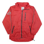 JAS Mens Red Racing Motif Zip Jacket S Polyester Casual Sportswear Lightweight