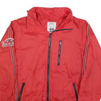 JAS Mens Red Racing Motif Zip Jacket S Polyester Casual Sportswear Lightweight