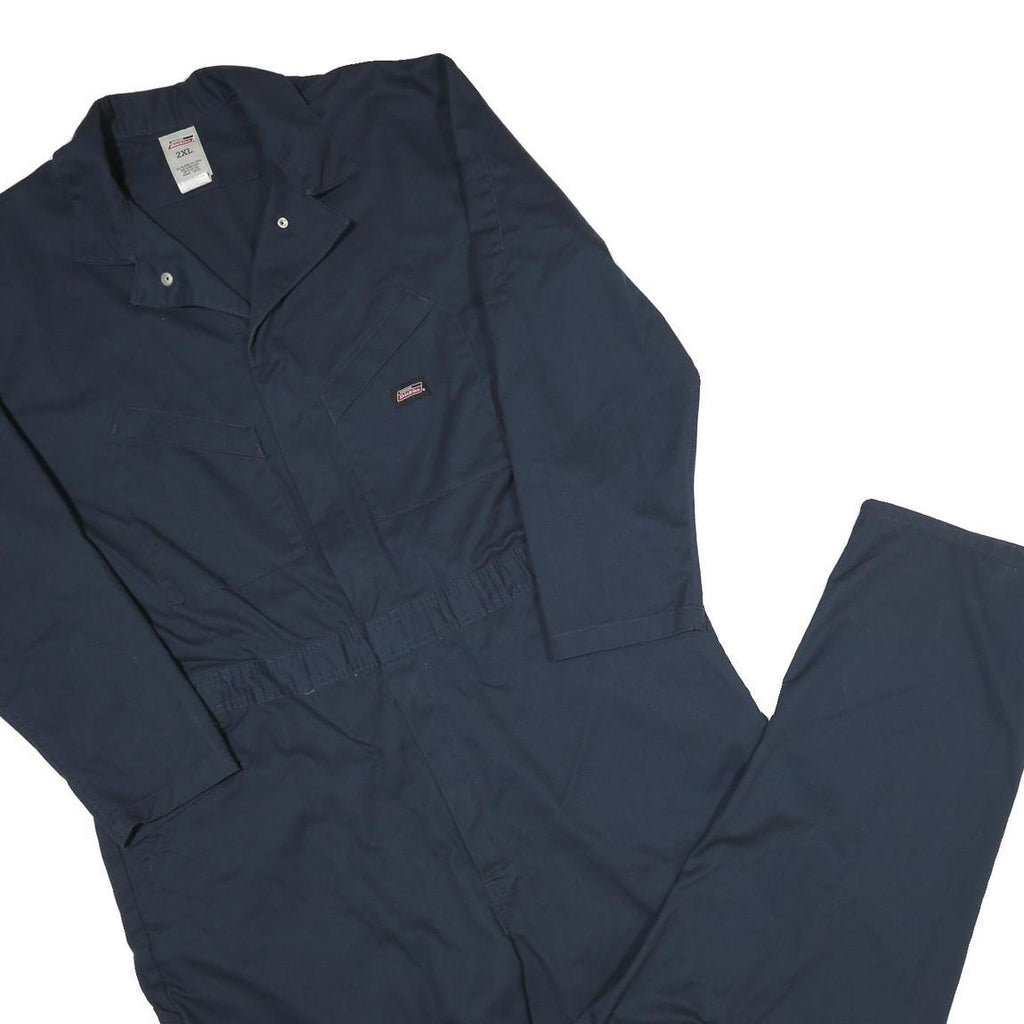 DICKIES Mens Blue Dungarees Regular Fit Polyester Blend 2XL W48 L32 Workwear