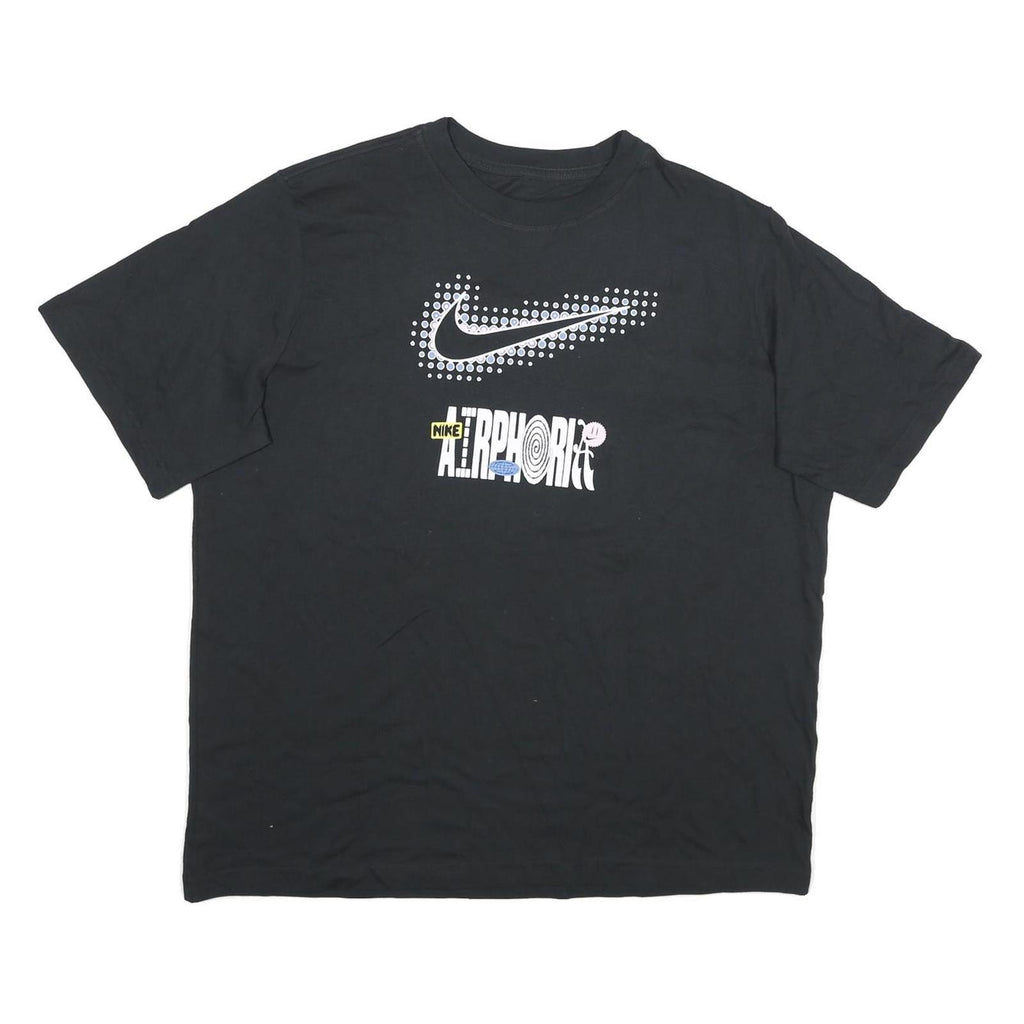 NIKE Mens Black & Yellow Graphic Modern T-Shirt M Short Sleeve Crew Neck Printed